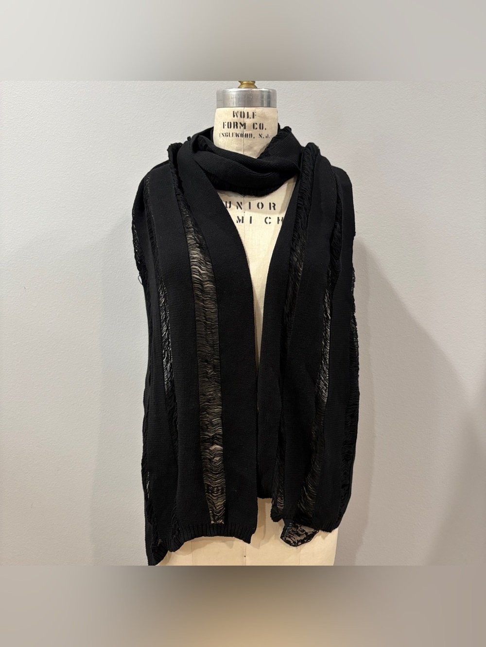 Rare Vintage 2007 Juicy Couture Collection Distressed Shredded Long Knit Scarf